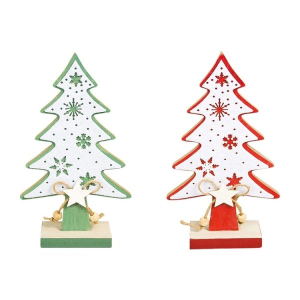 2 PCS Pendulum Felt Snowflake Wooden Christmas Tree Ornaments Creative Christmas Decorations, Size: Small (Red) - Image 2