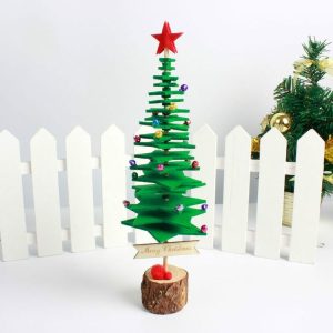 2 PCS Christmas DIY Non-woven Christmas Tree desktop Decoration Supplies (Green)