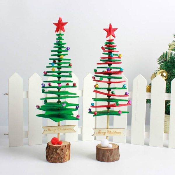 2 PCS Christmas DIY Non-woven Christmas Tree desktop Decoration Supplies (Green) - Image 3