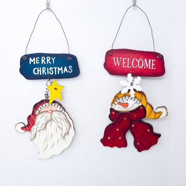 2 PCS Christmas Creative Letter Tag Christmas Tree Wooden Decoration Pendant (Santa) - Image 3