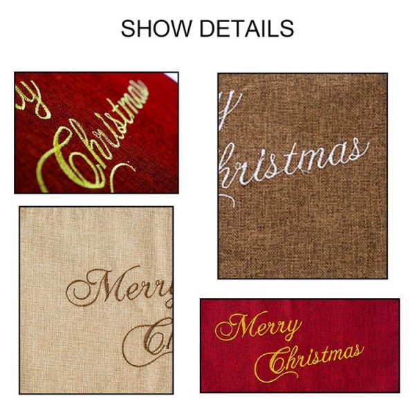 2 PCS Christmas Decorations, Creative Christmas Table Mats, Knife and Fork Mats (Wine Red) - Image 3