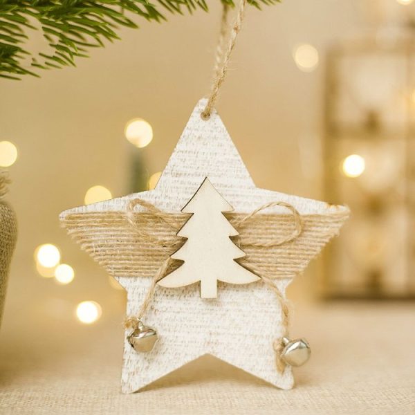 2 PCS Christmas Creative Wooden Decorative Pendant Ornament - Image 3