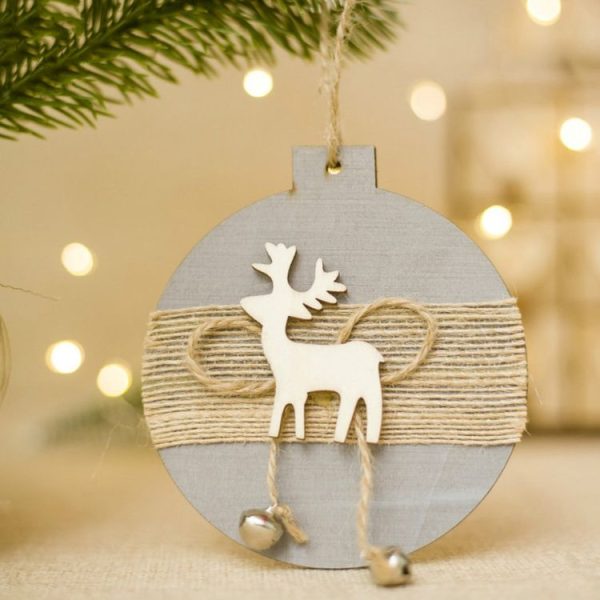2 PCS Christmas Creative Wooden Decorative Pendant Ornament - Image 4