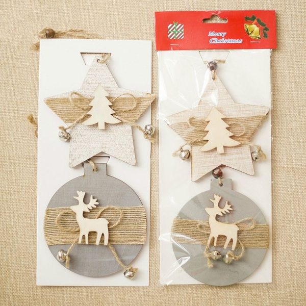 2 PCS Christmas Creative Wooden Decorative Pendant Ornament - Image 5