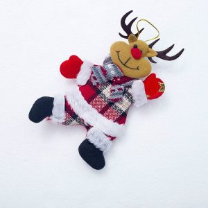 2 PCS Christmas Doll Pendant Santa Plush Small Ornaments Plush Small Doll Bag Hanging Ornaments (Christmas Elk)