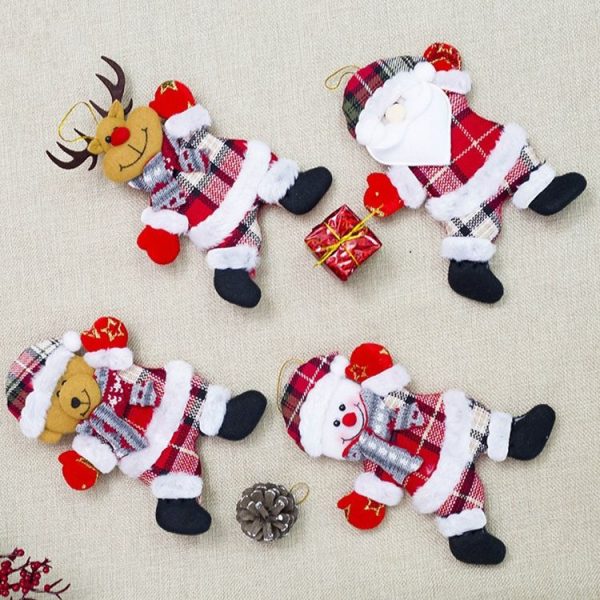 2 PCS Christmas Doll Pendant Santa Plush Small Ornaments Plush Small Doll Bag Hanging Ornaments (Christmas Elk) - Image 2
