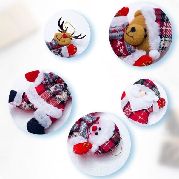 2 PCS Christmas Doll Pendant Santa Plush Small Ornaments Plush Small Doll Bag Hanging Ornaments (Christmas Elk) - Image 3
