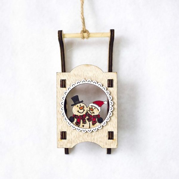 CP0761 2 PCS Christmas Decorations Santa Snowman Sleigh Christmas Tree Decoration Pendant (Snowman) - Image 2
