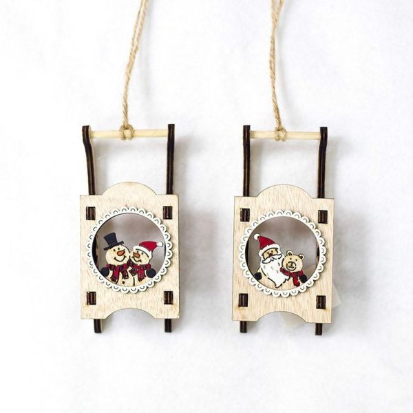 CP0761 2 PCS Christmas Decorations Santa Snowman Sleigh Christmas Tree Decoration Pendant (Snowman) - Image 3
