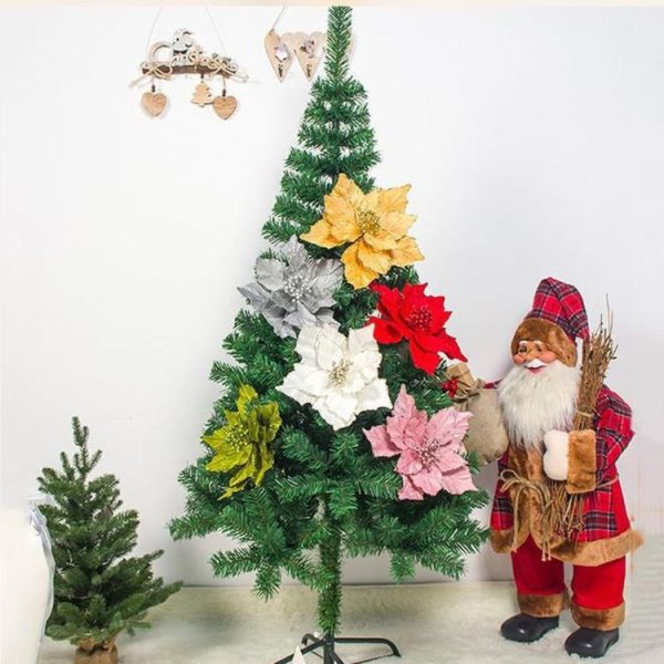 2 PCS Christmas Artificial Flower Leaves Flower Arrangement Christmas Tree Decoration (Red) - Image 6