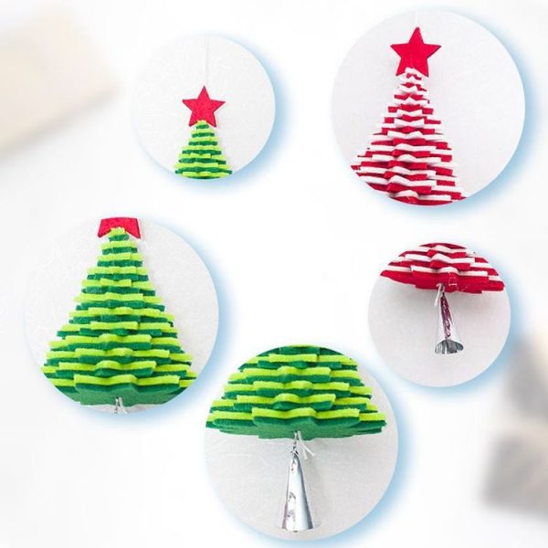 2 PCS Creative Flannel Bell Ornaments Christmas tree Metal Decorative Pendants Ornaments (Red and White Bell Pendant) - Image 3