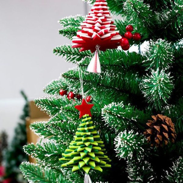 2 PCS Creative Flannel Bell Ornaments Christmas tree Metal Decorative Pendants Ornaments (Red and White Bell Pendant) - Image 5