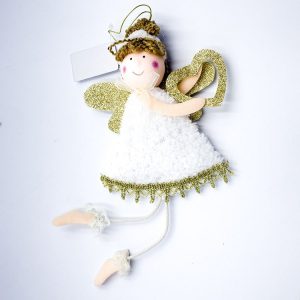 2 PCS Christmas Angel Pendant Cloth Plush Love Girl Christmas Doll Pendant Christmas Tree Decoration (Heart)