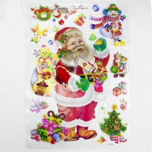 Christmas Decorations Creative Christmas Lights Window Stickers Christmas Color Stickers Door Window Decorations (Santa Claus)