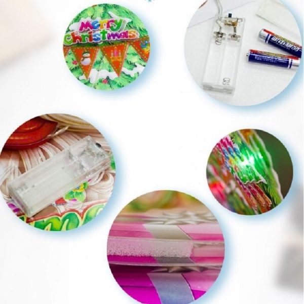 Christmas Decorations Creative Christmas Lights Window Stickers Christmas Color Stickers Door Window Decorations (Santa Claus) - Image 3