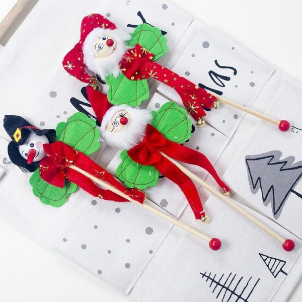 2 PCS Christmas Wooden Non-woven Shake Bell Decoration Gift (Snowman) - Image 3