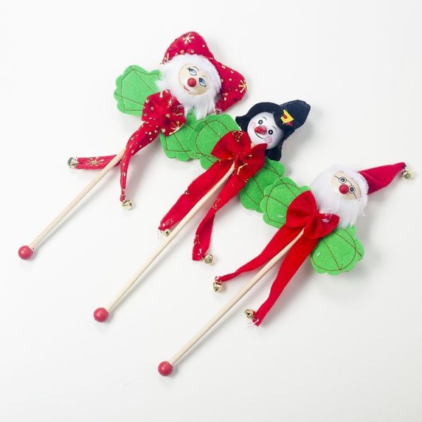 2 PCS Christmas Wooden Non-woven Shake Bell Decoration Gift (Snowman) - Image 4