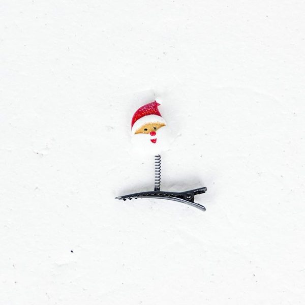 2 PCS Christmas Hair Clips Children Cartoon Resin Spring Clips Creative Christmas Head Decorations (Santa) - Image 2