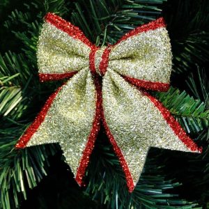 2 PCS Creative Christmas Bow Pendant Door and Window Ornament (Gold)