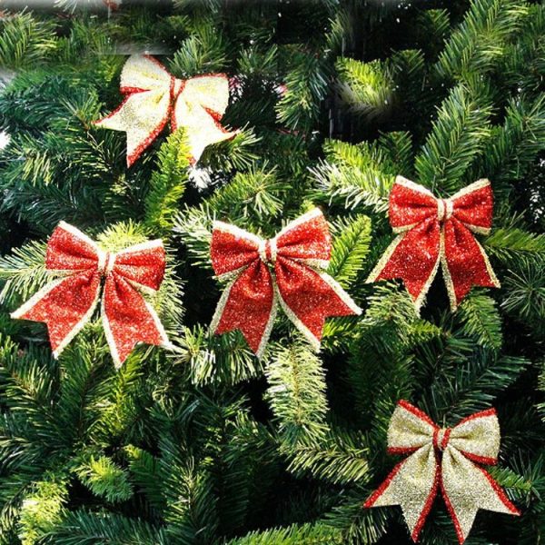 2 PCS Creative Christmas Bow Pendant Door and Window Ornament (Gold) - Image 4