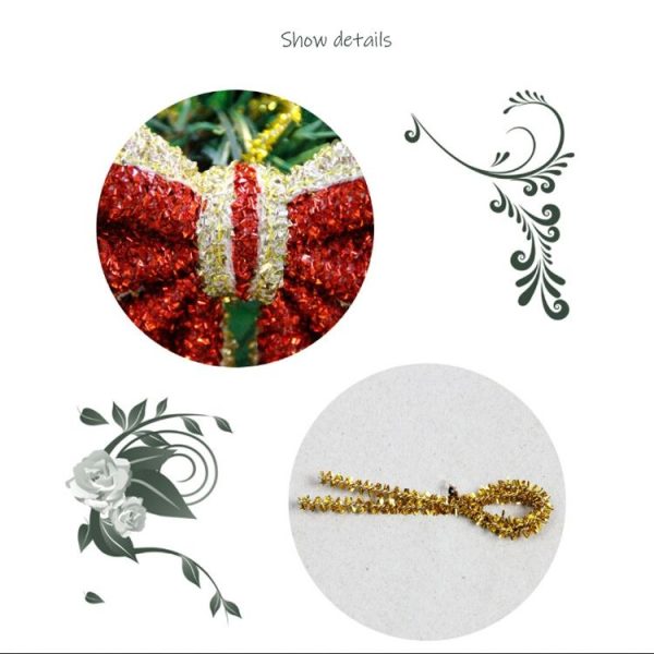 2 PCS Creative Christmas Bow Pendant Door and Window Ornament (Gold) - Image 5