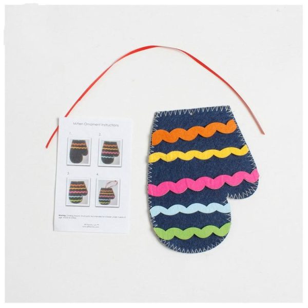 CP0108 2 PCS Christmas Tree Decorations Christmas Gloves Socks Handmade DIY Coasters Creative Children's Puzzle Ornaments (Gloves) - Image 2