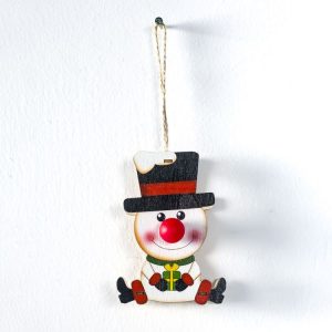 2 PCS Christmas Red Nose Shiny Pendant Christmas Tree Decoration (Snowman)