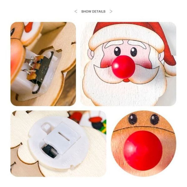 2 PCS Christmas Red Nose Shiny Pendant Christmas Tree Decoration (Snowman) - Image 5