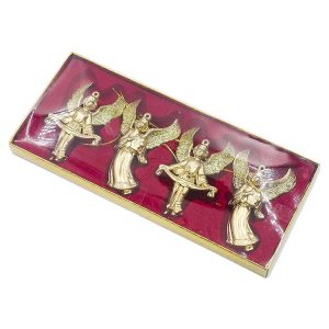 2 PCS ChristmasGold Powder Acrylic Angel Pendant Ornament, Specification: Four Angels