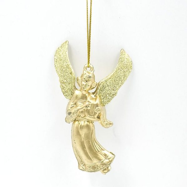 2 PCS ChristmasGold Powder Acrylic Angel Pendant Ornament, Specification: Four Angels - Image 2