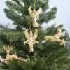 2 PCS ChristmasGold Powder Acrylic Angel Pendant Ornament, Specification: Four Angels - Image 6