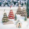 2 PCS Creative Christmas Wooden Multi-layer Snowflake Christmas Tree Beaded Pendant Ornament (Red Snowflake) - Image 6