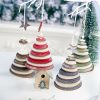 2 PCS Creative Christmas Wooden Multi-layer Snowflake Christmas Tree Beaded Pendant Ornament (Red Snowflake) - Image 7