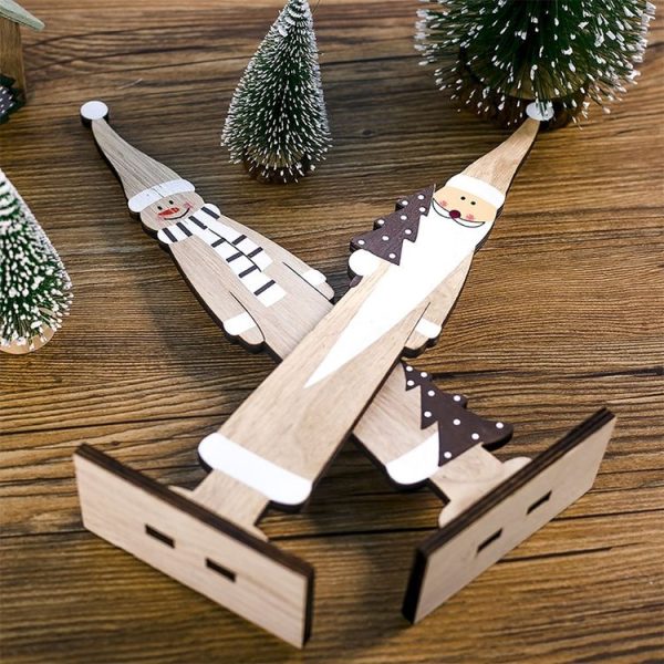 2 PCS Christmas Creative Wooden Print Mosaic Decoration (Old Man) - Image 5