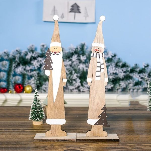 2 PCS Christmas Creative Wooden Print Mosaic Decoration (Old Man) - Image 6