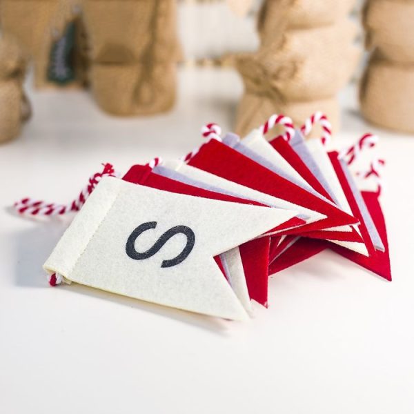 Christmas Creative Felt letters Printed Flag Decoration - Image 3