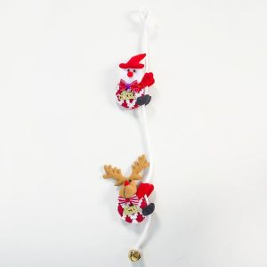 2 PCS Christmas Creative Fabric Double Climbing Rope Snowman Bell Pendant (Snowman + Deer)