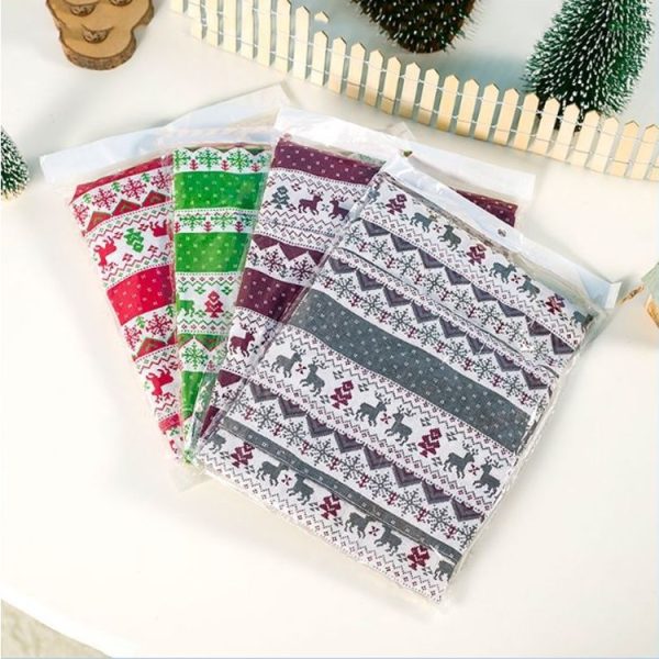 SD375 2 PCS Christmas Wearable Decoration Sackcloth Print Elk Christmas Apron (Green) - Image 6