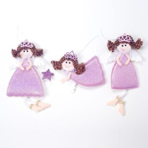 2 Packs Creative Christmas Cloth Angel Doll Decoration Pendant (Pink)