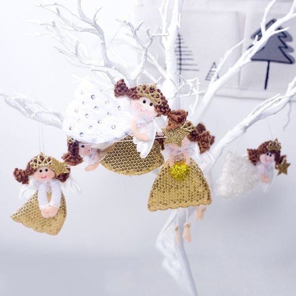 2 Packs Creative Christmas Cloth Angel Doll Decoration Pendant (Pink) - Image 4