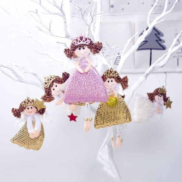 2 Packs Creative Christmas Cloth Angel Doll Decoration Pendant (Pink) - Image 5