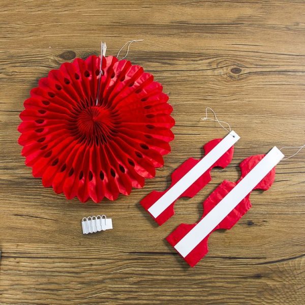 2 Packs Christmas Paper Creative Hollow Flower Decoration Atmosphere Layout Supplies (Red) - Image 3