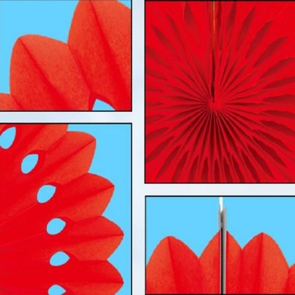 2 Packs Christmas Paper Creative Hollow Flower Decoration Atmosphere Layout Supplies (Red) - Image 5