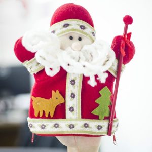 2 PCS Christmas Cloth Cartoon Santa Claus Set Hand Dolls
