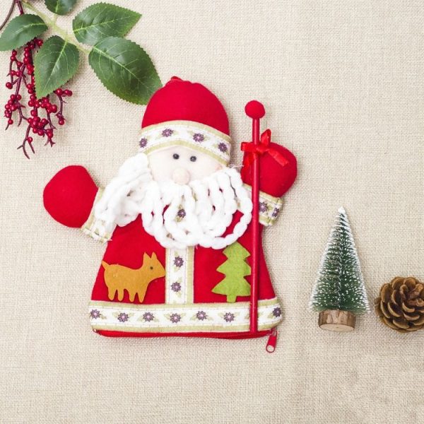 2 PCS Christmas Cloth Cartoon Santa Claus Set Hand Dolls - Image 2