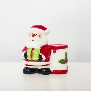 2 PCS Christmas Ceramic Toothpick Holder Desktop Decoration Santa Claus Snowman Creative Toothpick Holder (Santa Claus)