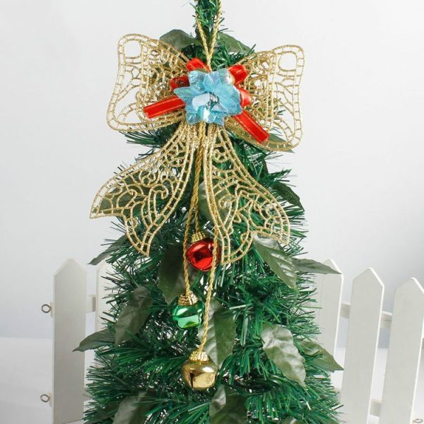 2 PCS Christmas Tree Wall Door Bow Bells Pendant Ornament