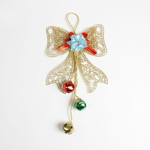 2 PCS Christmas Tree Wall Door Bow Bells Pendant Ornament - Image 3