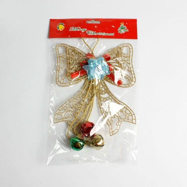 2 PCS Christmas Tree Wall Door Bow Bells Pendant Ornament - Image 4