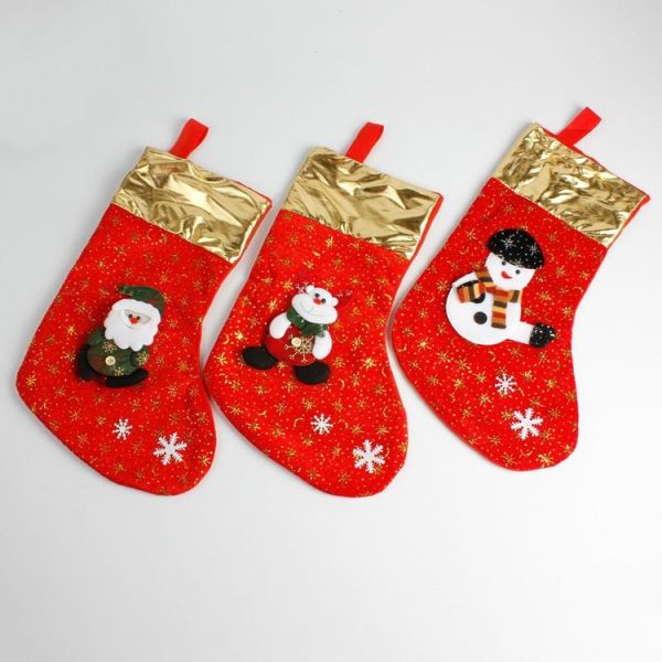 3 PCS Christmas Non-woven Socks Gift Bags Christmas Tree Decorations Pendant (Snowman) - Image 4